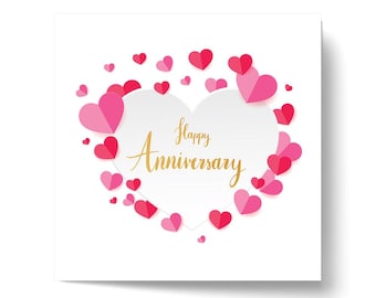 Papa Prints Anniversary Husband Card 145 x 150mm Anniversary Card Anniversary Love Card Congratulations Card Anniversary Heart Card