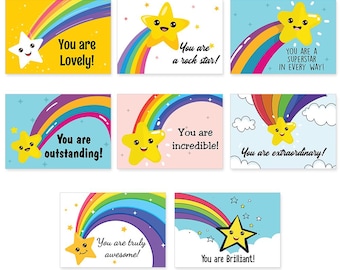 Pack of 48 You are amazing (105 x 149) You are a Star Achievement Card  Positive Postcard