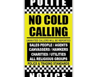 Adesivo Porta Stop Cold Calling - Vietato Ai Venditori E Gruppi Religiosi - Adesivo Per Esterni TheStickerShop