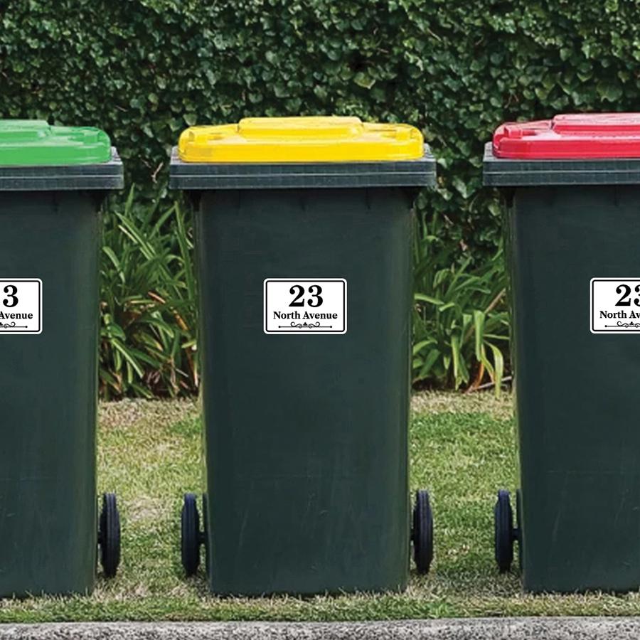 4 X Bin Labels (150 X 100 Mm) Trash Can Stickers Waterproof Wheelie Bin ...