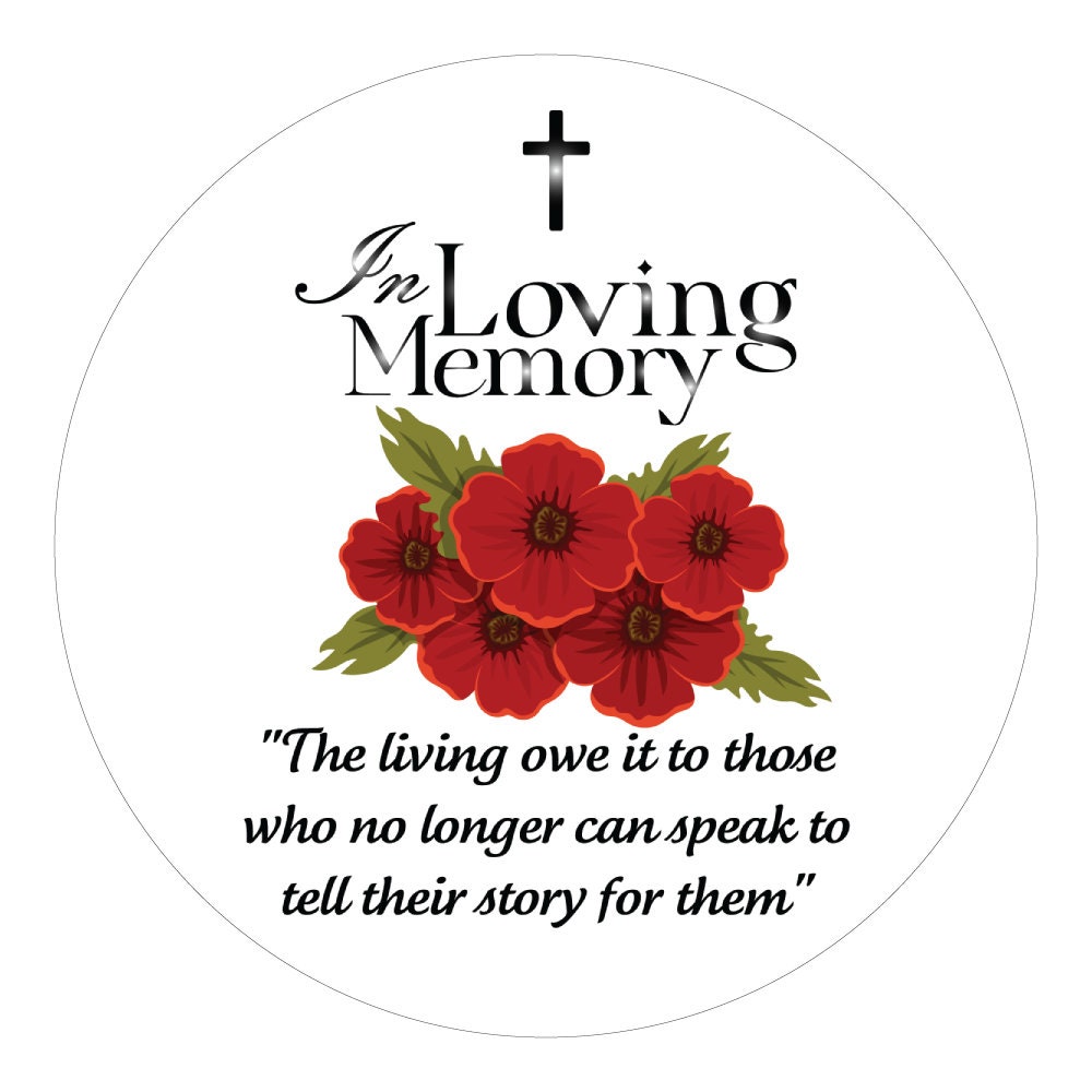 Poppy Labels Stickers (65 Mm) Remembrance Day Poppies for Windows ...