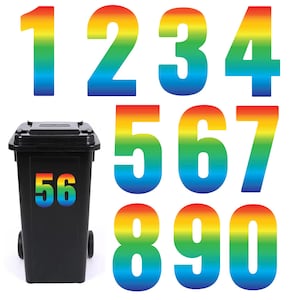 4 x Personalised Wheelie Bin Sticker (17 cm) Waterproof Bin Sticker Wheelie Bins Dustbins Garbage Bins
