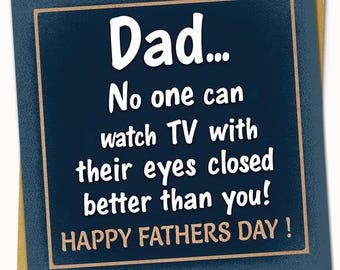 Papa Prints Funny Father's Day card Best Dad Card 145 x 150 mm Happy Father's Day card  Funny Card for Dad Resting My Eyes Card
