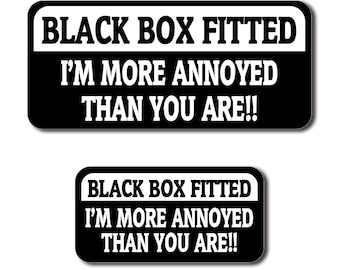 Pack of 2 Mixed Size Black Box Car Sticker Funny Car Stickers Bumper Stickers for cars Annoyed Black Box Stickers Papa Prints