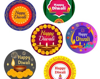 Happy Diwali Stickers Festival Diwali Gift box Labels Diwali Decor Stickers