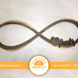 Infinity Artwork | Multiple Layers & Display Options | Laser Cut File | SVG PDF DXF | Digital Download