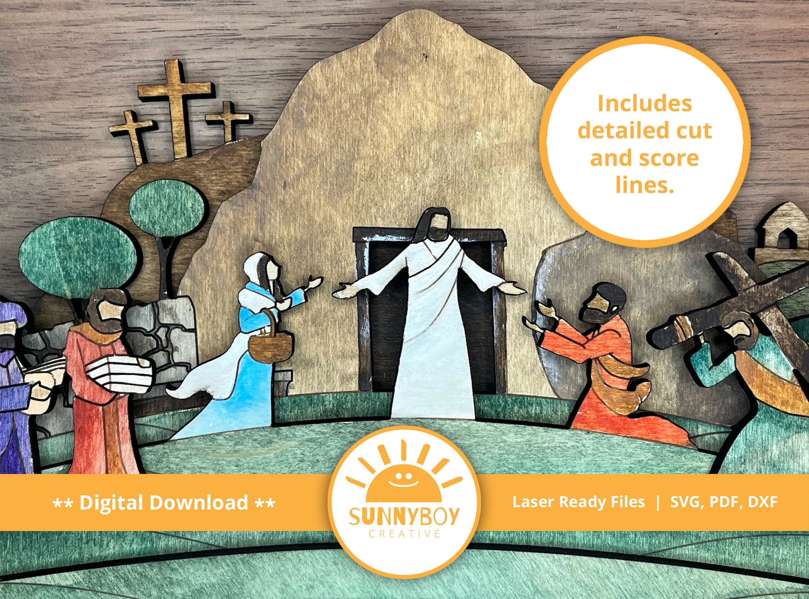 Layered Easter Nativity Scene Laser Cut File SVG PDF DXF Etsy