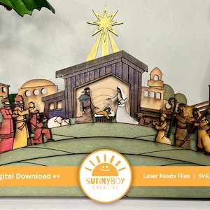 Layered Christmas Nativity | Laser Cut File | SVG PDF DXF | Digital Download
