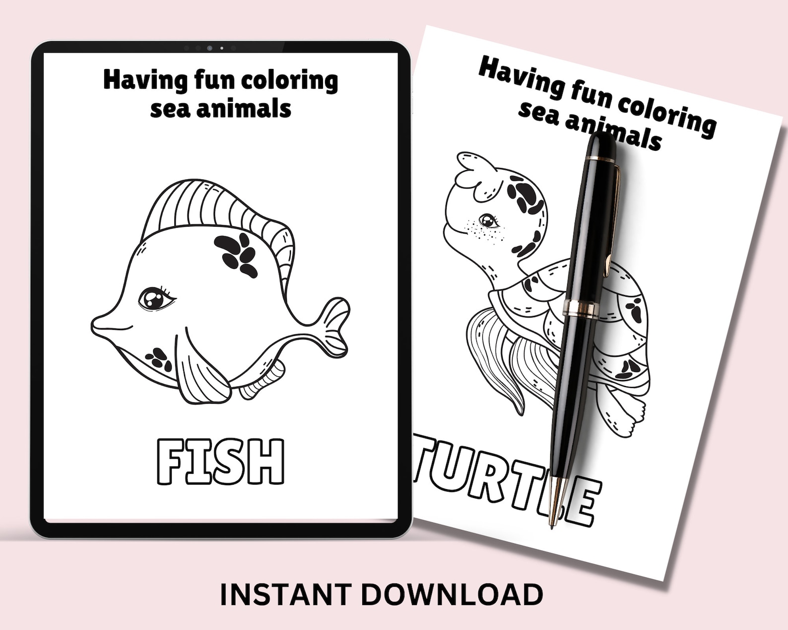 Cartoon Coloring Pages, Digital Coloring Pages for Kids, Kid Coloring