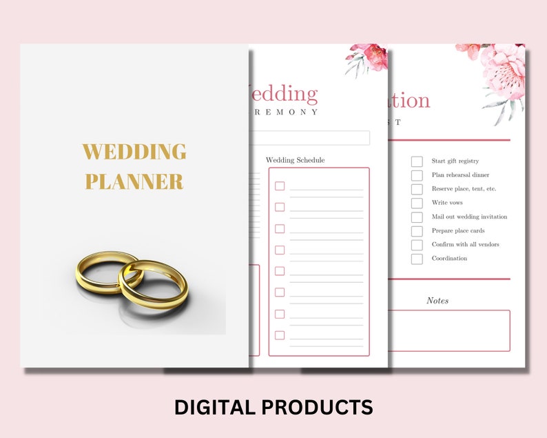 Wedding Planner Printable, Wedding Planner,wedding Budgeting Planner A4 ...