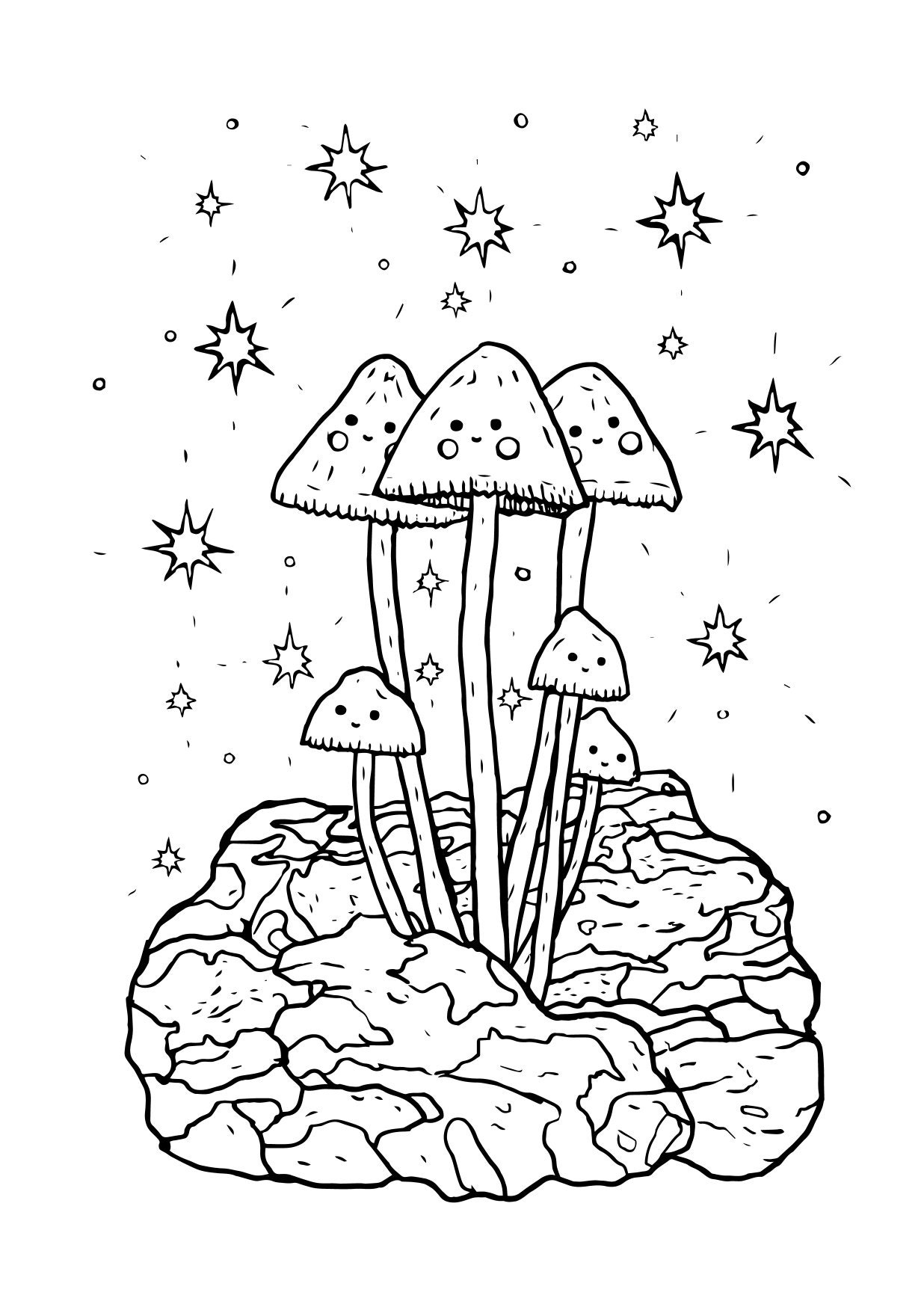 Cute Mushroom Printable Colouring Pages Toadstool Print Etsy UK