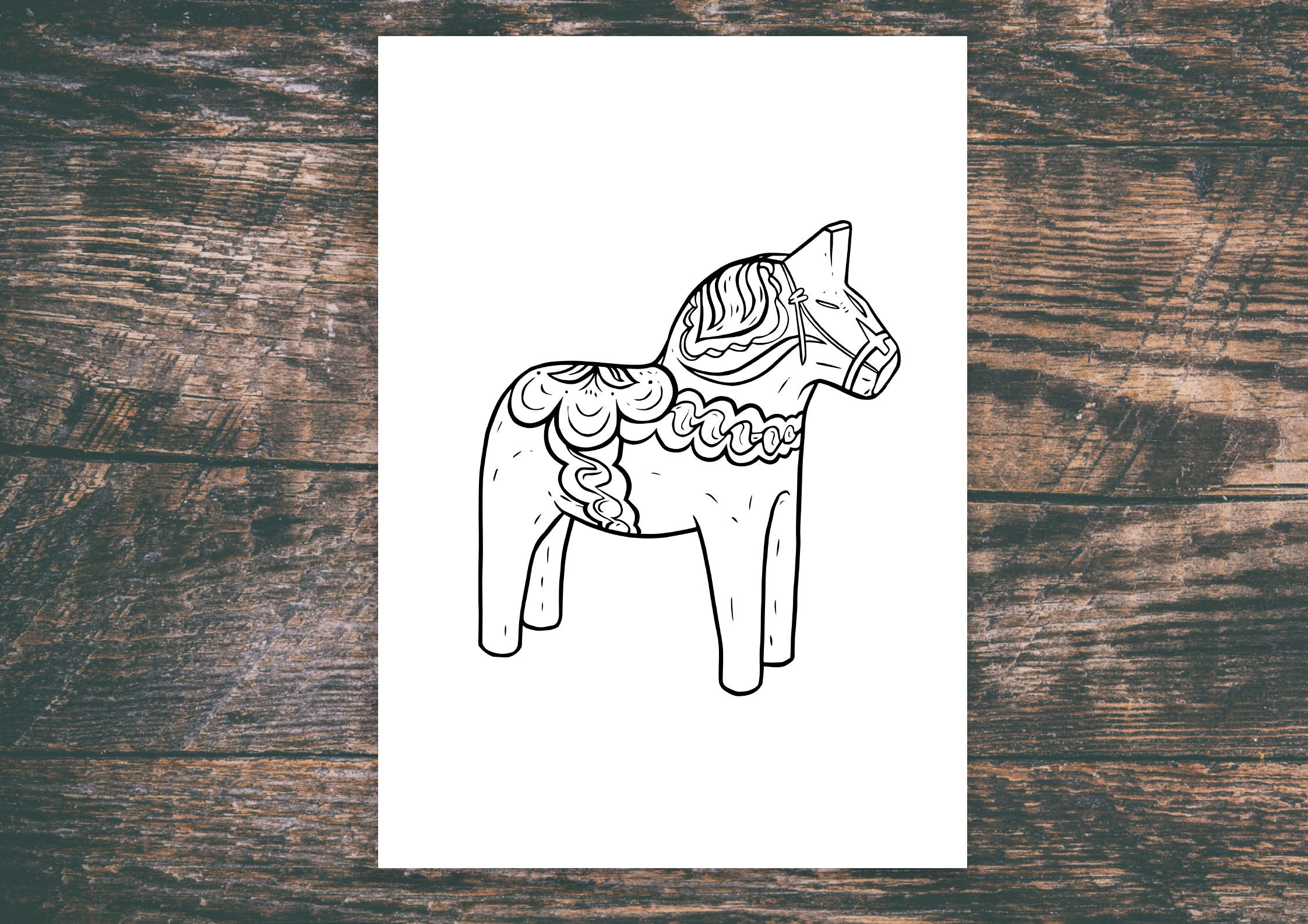 Dala Horse Printable - Swedish Dalahäst Colouring Page - DIY ...