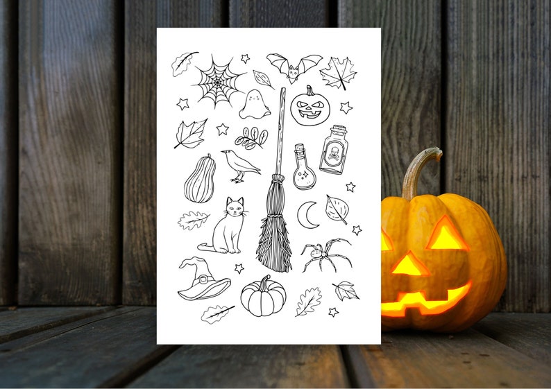 Cute Halloween Colouring Page Digital Download Halloween Activity Printable image 4