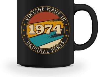 Kaffee Tasse/Becher Geschenk 50. Geburtstag Mann Frau 50 Jahre Retro Vintage made in 1974 - Tasse  - Tasse