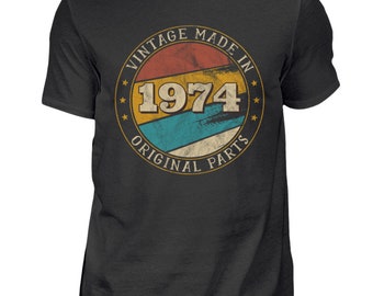 T-Shirt Geschenk zum 50. Geburtstag 50 Jahre Mann Frau Shirt Retro Vintage Made in 1974 Geburtstag Shirt