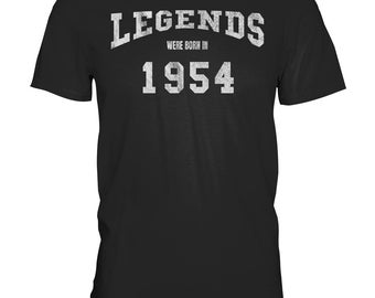 T-Shirt Geschenk zum 70. Geburtstag Mann Frau Vintage 70 Jahre Legends were born 1954  - Shirt