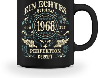 Kaffee Tasse/Becher Geschenk 56. Geburtstag|Vatertag|Muttertag|Mann Frau|Mama Papa 56 Jahre Ein Echtes Original 1968  - Tasse