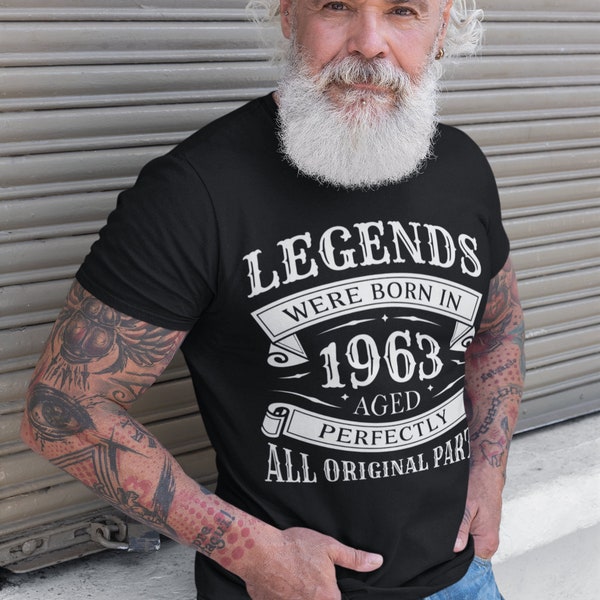 T-Shirt Gift for 61st Birthday Man Woman 61 Years Legends were born in 1963 - Shirt