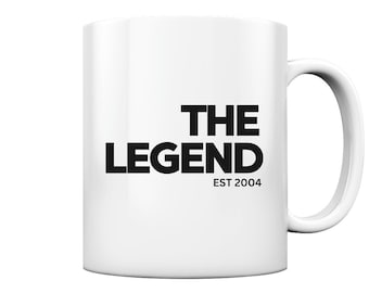 Coffee cup/mug 20th birthday gift man woman 20 years THE LEGEND Est 2004 birthday - cup