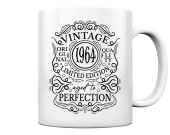 Vintage 1964 Limited Edition Aged To Perfection Mug Gift for 60th Birthday Man Woman 60 Years