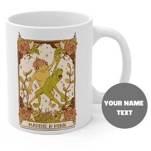Tasse personnalisée cadeau grenouille grenouilles couples anniversaire de mariage tasse à café idée cadeau mignonne pour les couples avec vos noms