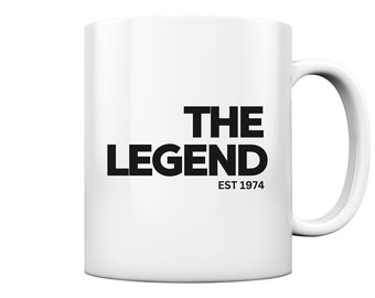 Kaffee Tasse/Becher 50. Geburtstag Mann Frau Geschenk 50 Jahre THE LEGEND Est 1974 Geburtstag - Tasse