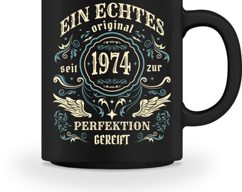 Caneca/xícara de café presente 50º aniversário homem mulher 50 anos uma xícara de aniversário original de 1974