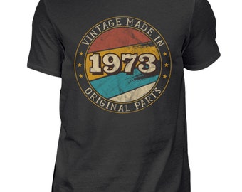 T-Shirt Gift for 51st Birthday Man Woman 51 Years Shirt Retro Vintage Made in 1973 - Shirt