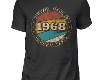 T-Shirt Gift for 56th Birthday Man Woman 56 Years Retro Vintage Made in 1968 - Shirt