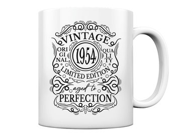 Tasse Geschenk zum 70 Geburtstag Mann Frau Geschenk 70 Jahre Vintage 1954 Limited Edition Aged To Perfection - Tasse