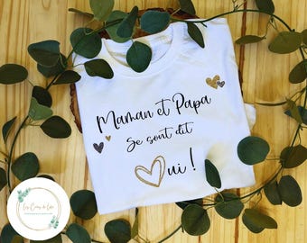 T-shirt  "Papa et maman se sont dit oui !" mariage personnalisé