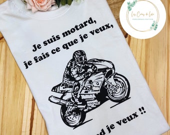 Personalized motorcycle t-shirt "I'm a biker..."