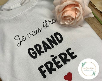 T-shirt personnalisé je vais être grand frère/soeur