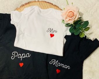 camiseta personalizada de la familia del corazón