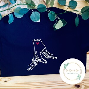 personalized family hanging hand t-shirt