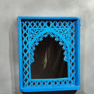 Wooden Carved Jharokha Wall Mirror Frame, Mirror Frame, Jharokha Mirror Frame, Carved Wall Mirror Frame