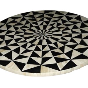 Bone Inlay B&W Patterned Table Top, Customisable Table Tops, Bone Inlay ...