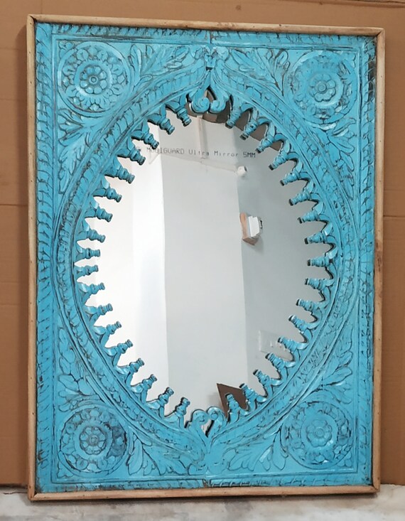 Wooden Hand Carved Wall Mirror Frame Etsy