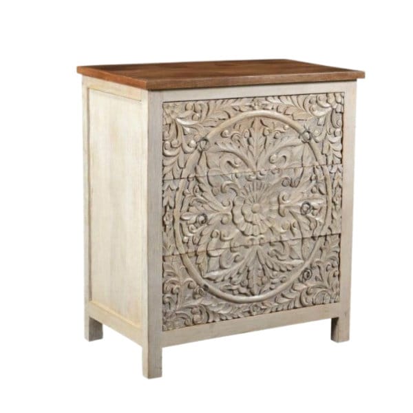 Wooden Hand Carved Bed Side Decorative Night Stand