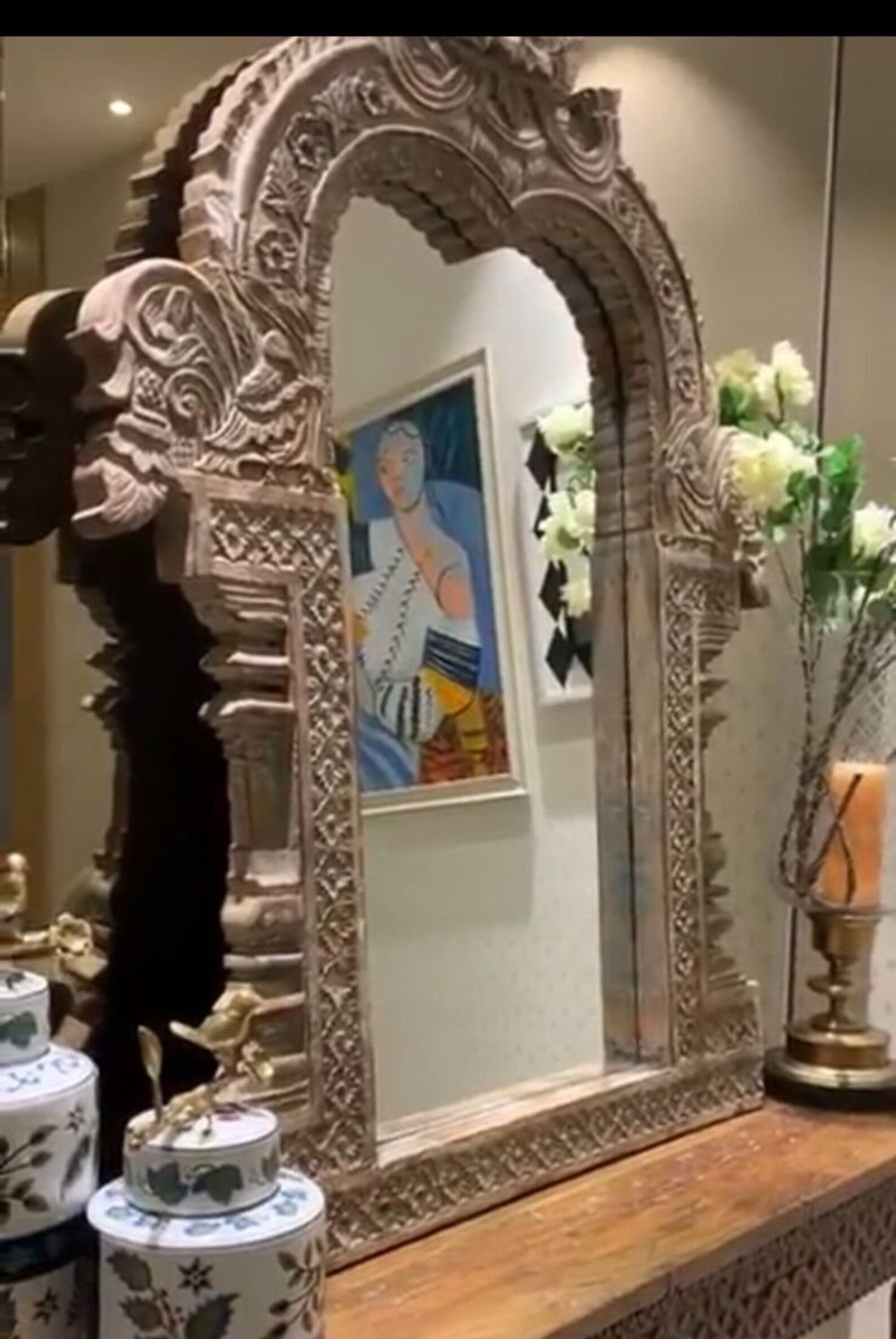 Wooden Hand Carved Wall Mirror Frame Etsy