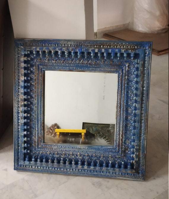 Wooden Hand Carved Wall Mirror Frame Etsy