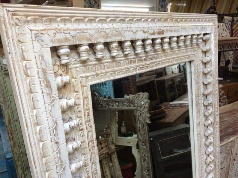Wooden Hand Carved Wall Mirror Frame Etsy