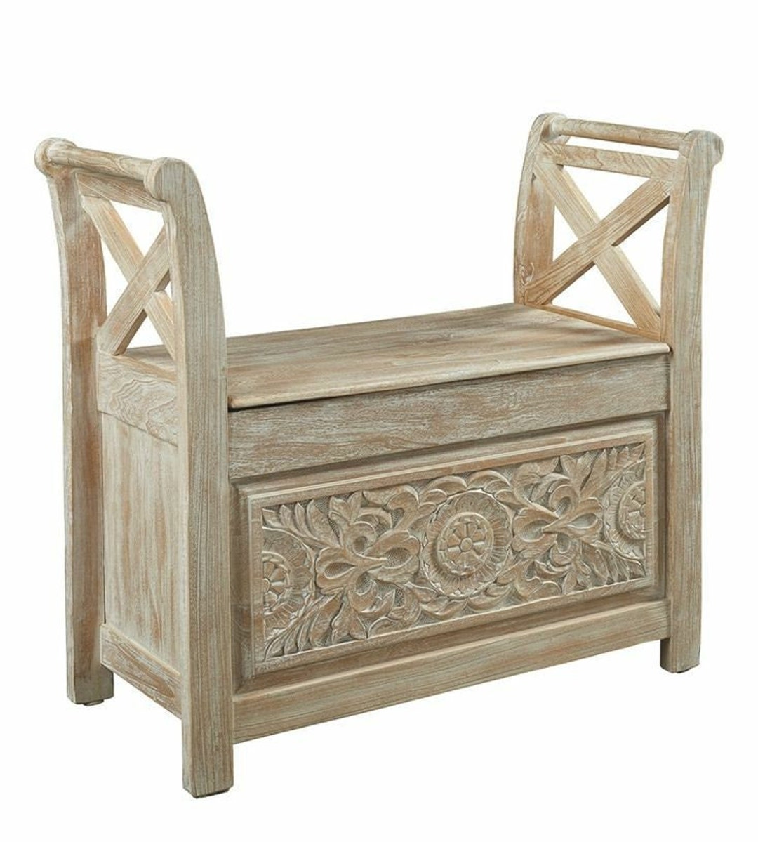 Wooden Hand Carved Trunk Bench Cum Decorative Storage Box Etsy