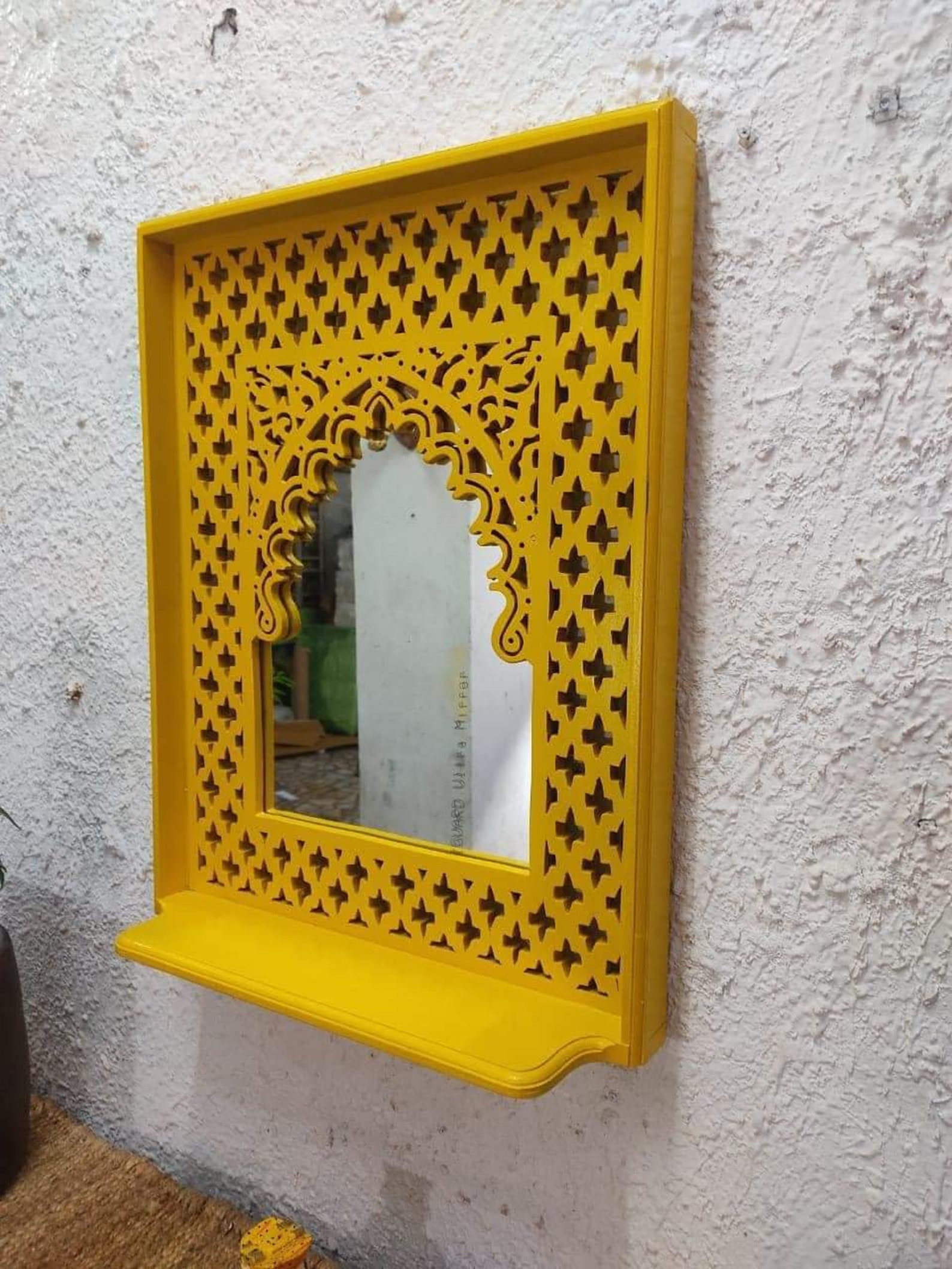 Wooden Carved Jharokha Wall Mirror Frame Mirror Frame Etsy