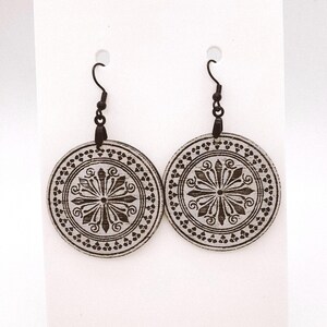 Carrelage marocain graver rond boucles d'oreilles pendantes fichier SVG - fichier de boucle d'oreille gravé au laser - téléchargement numérique uniquement