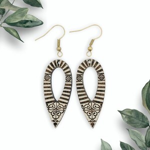 Carrelage marocain graver boucles d'oreilles pendantes fichier SVG - fichier de boucle d'oreille gravé au laser - téléchargement numérique uniquement