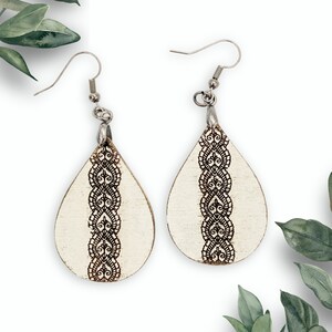 Pendientes colgantes con diseño de motivo de rayas - Archivo de pendientes grabado con láser - solo descarga digital