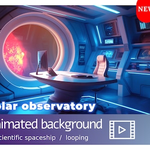 Solar Observatory Animated Background | Spaceship Stream Overlay (Digital Download)