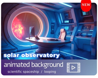 Solar Observatory Animated Background | Spaceship Stream Overlay (Digital Download)