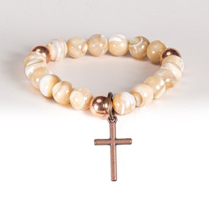 Christian Bracelet - Trochus - copper pieces that serve as a reminder of the Holy Trinity: God, Jesus, and Holy Spirit